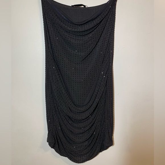 ZARA NWT SPARKLY STRAPLESS DRESS SIZE S BLACK | 5063/853 romantic party elegant - Picture 6 of 12